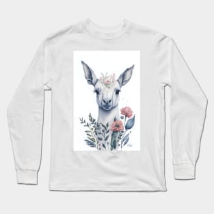 Lama Watercolor Long Sleeve T-Shirt